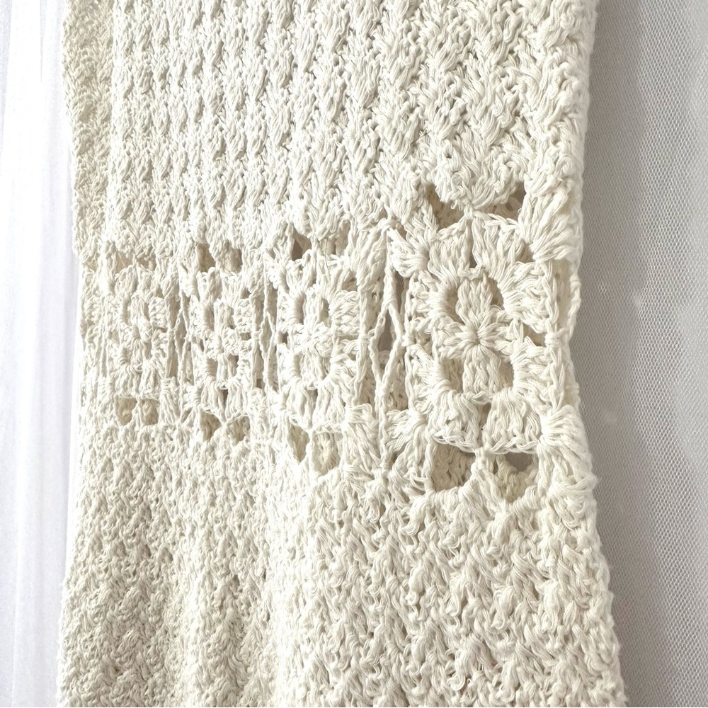 Handmade Crochet Mermaid Midi Maxi Dress Beach Cover Fishtail Hem - Size S/M - Picture 7 of 11